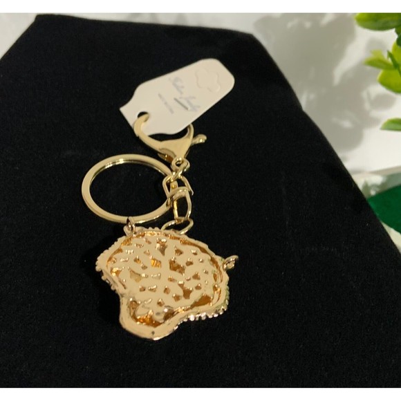 Creative Inlaid Artificial Diamond Crafts Leopard Head Key Chain - Picture 4 of 6